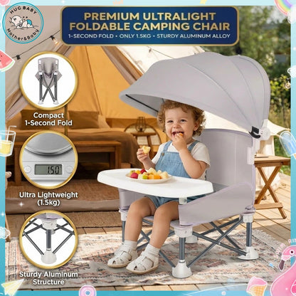✈️ Portable Baby High Chair with Safety Harness | Fold, Carry & Feed Anywhere