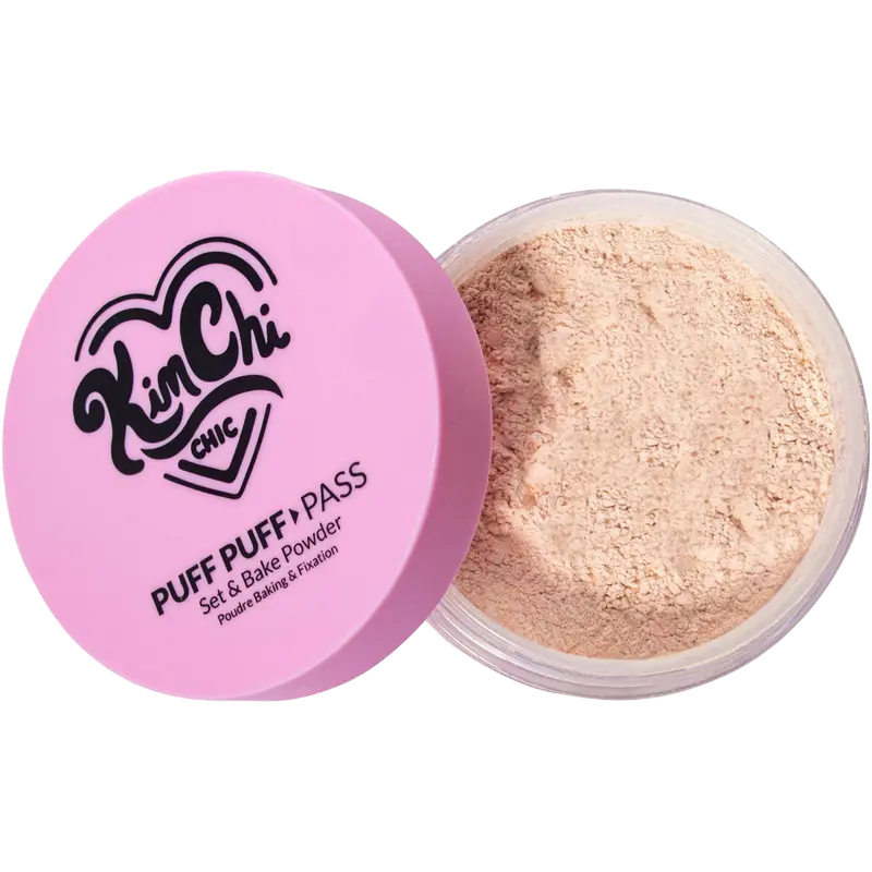 KimChi Chic Puff Puff Pass Set & Bake Powder 24g | Rice Powder & Vitamin-E | Lightweight Translucent Setting Powder | 10 Shades