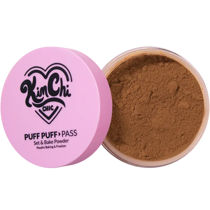 KimChi Chic Puff Puff Pass Set & Bake Powder 24g | Rice Powder & Vitamin-E | Lightweight Translucent Setting Powder | 10 Shades