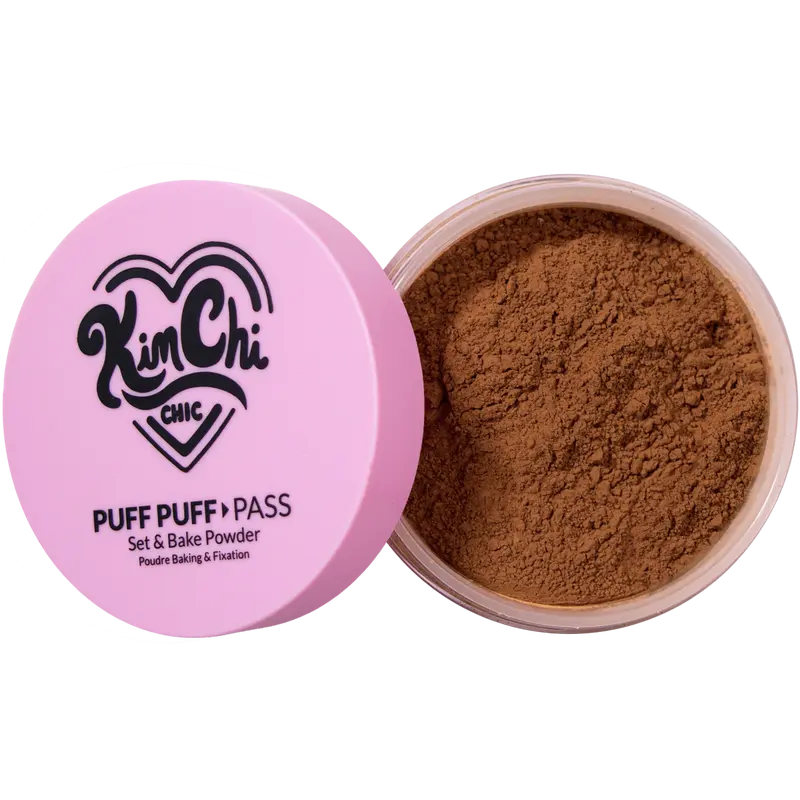 KimChi Chic Puff Puff Pass Set & Bake Powder 24g | Rice Powder & Vitamin-E | Lightweight Translucent Setting Powder | 10 Shades