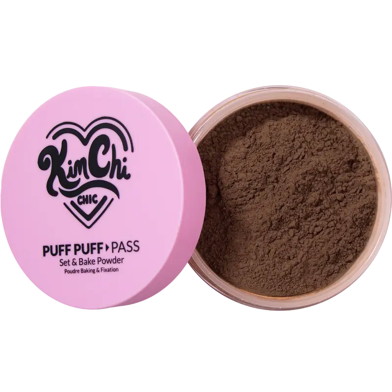 KimChi Chic Puff Puff Pass Set & Bake Powder 24g | Rice Powder & Vitamin-E | Lightweight Translucent Setting Powder | 10 Shades