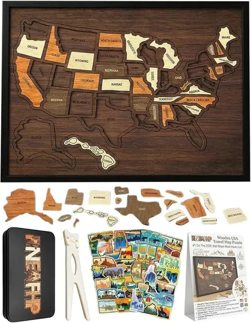 Wooden USA Travel Map Puzzle