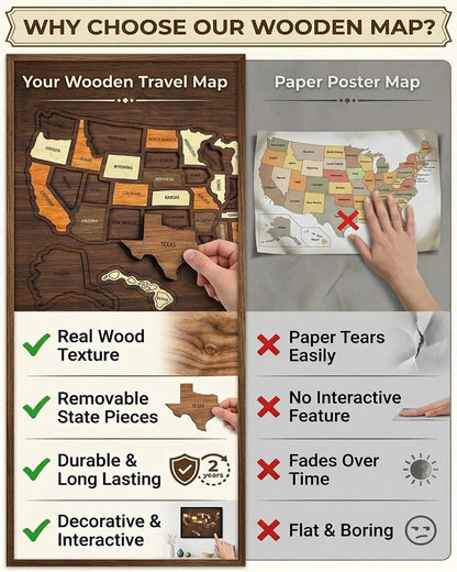 Wooden USA Travel Map Puzzle