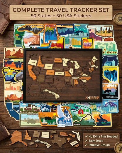 Wooden USA Travel Map Puzzle