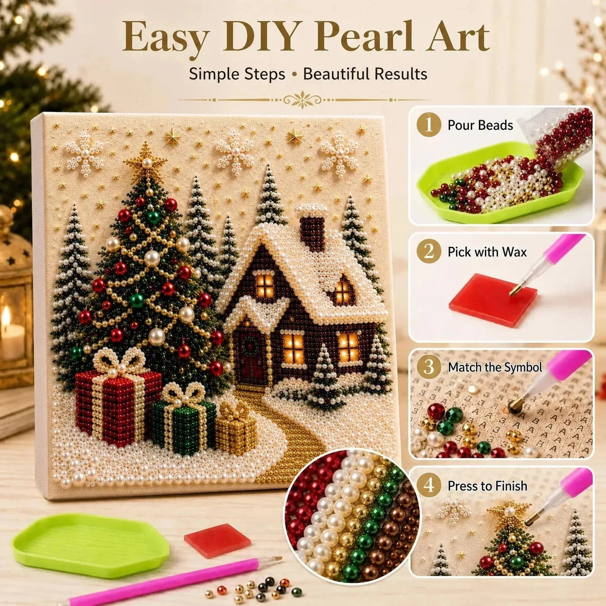 Christmas Diamond Painting Art Kit with Frame