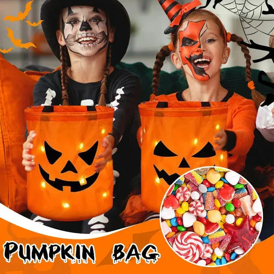 Light-Up Pumpkin Treat Bags — 2 Pack