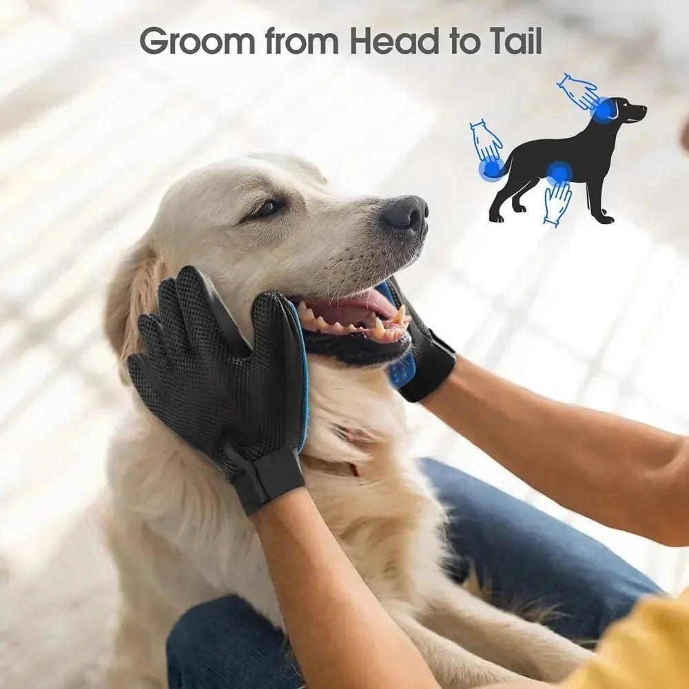 Double-Sided Pet Grooming Gloves – Left & Right Pair