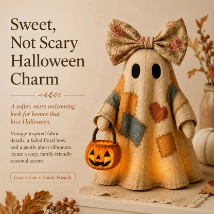 🔥 50% OFF TODAY - 👻🎃 Vintage Patchwork Ghost Decor(✨ LED Pumpkin Lantern}