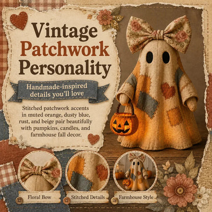 🔥 50% OFF TODAY - 👻🎃 Vintage Patchwork Ghost Decor(✨ LED Pumpkin Lantern}