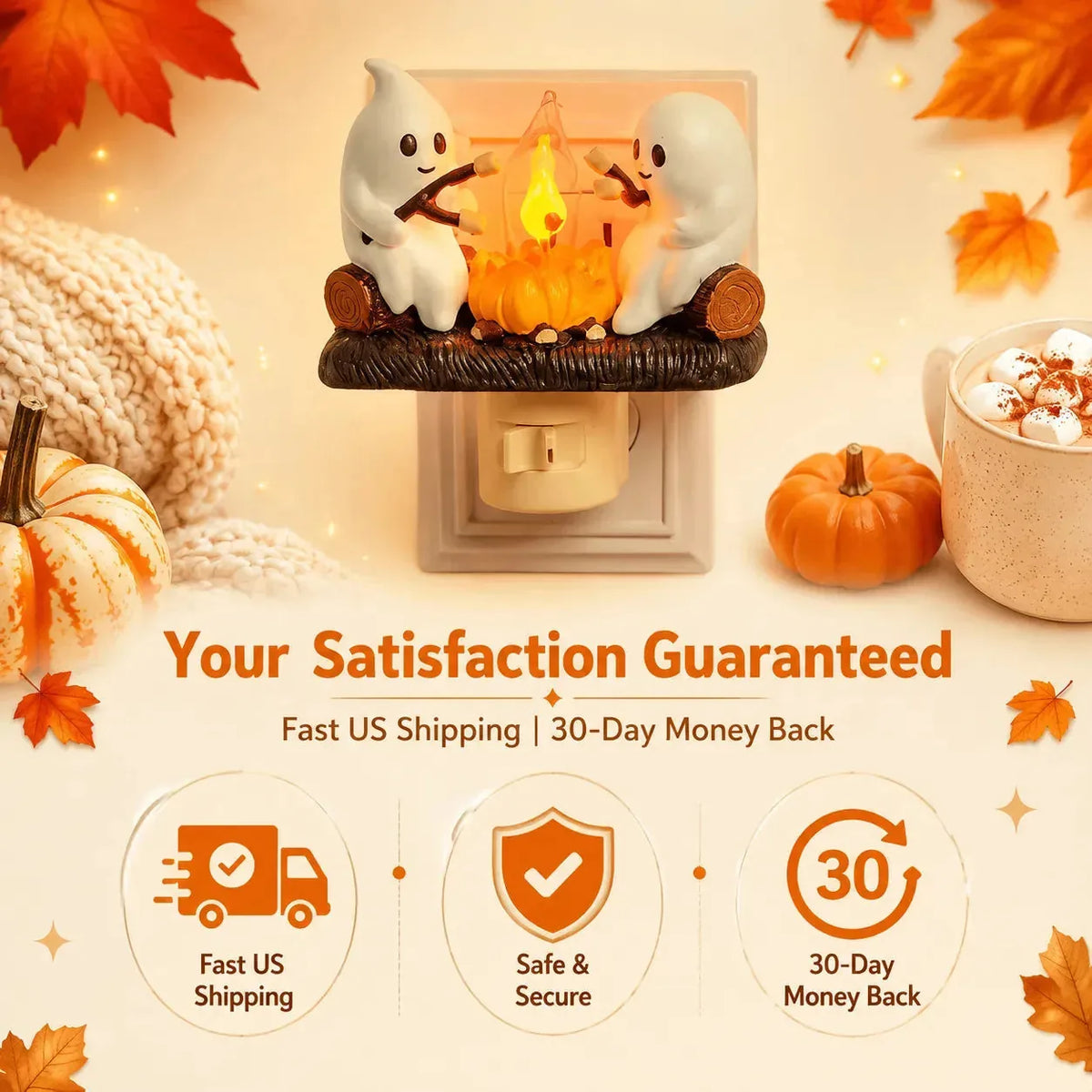 Ghost Campfire Halloween Plug-In Night Light