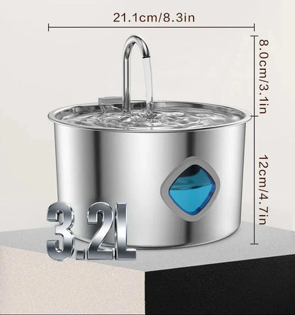 Vexroan Stainless Steel Cat/Dog Water Fountain
