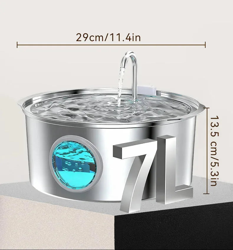 Vexroan Stainless Steel Cat/Dog Water Fountain