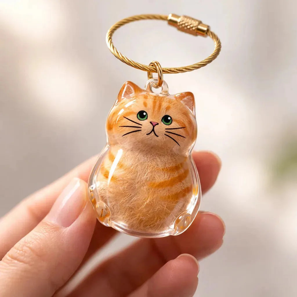 Pet Hair Keepsake Capsule Keychain for Cat & Dog Lovers -5Pcs