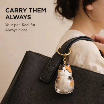 Pet Hair Keepsake Capsule Keychain for Cat & Dog Lovers -5Pcs