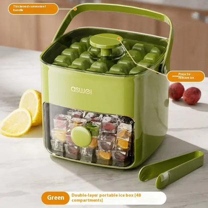 Large Capacity Food-Grade Ice Cube Mold & Ice Storage Maker