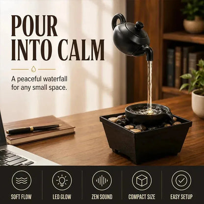 Floating Teapot Indoor Tabletop Fountain with Light