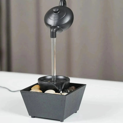 Floating Teapot Indoor Tabletop Fountain with Light
