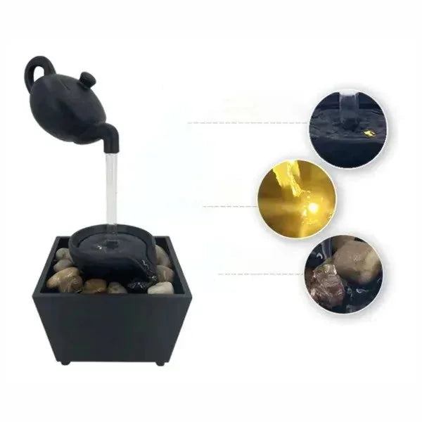 Floating Teapot Indoor Tabletop Fountain with Light
