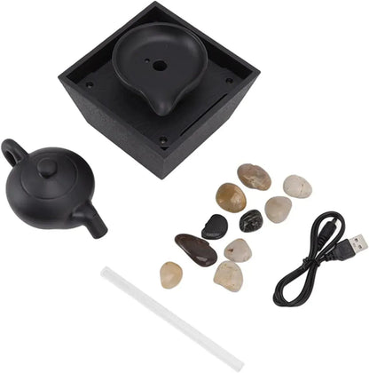 Floating Teapot Indoor Tabletop Fountain with Light