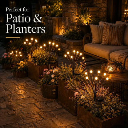 Outdoor Solar Firefly Lights 2 Pack 20 LED Waterproof Garden Stake Lights