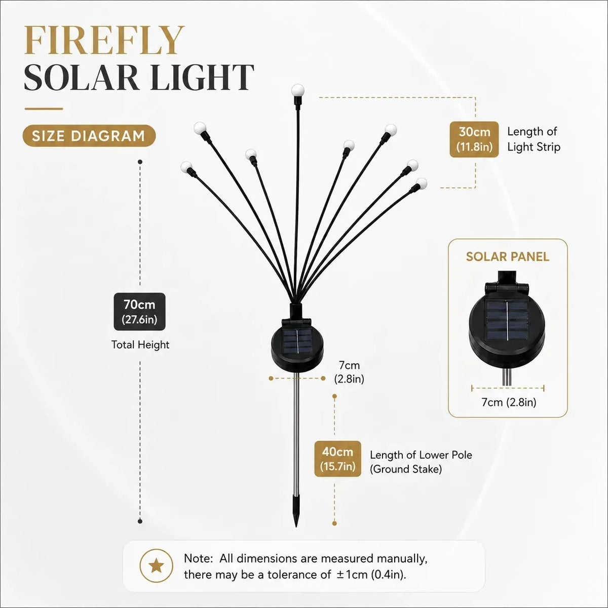 Outdoor Solar Firefly Lights 2 Pack 20 LED Waterproof Garden Stake Lights
