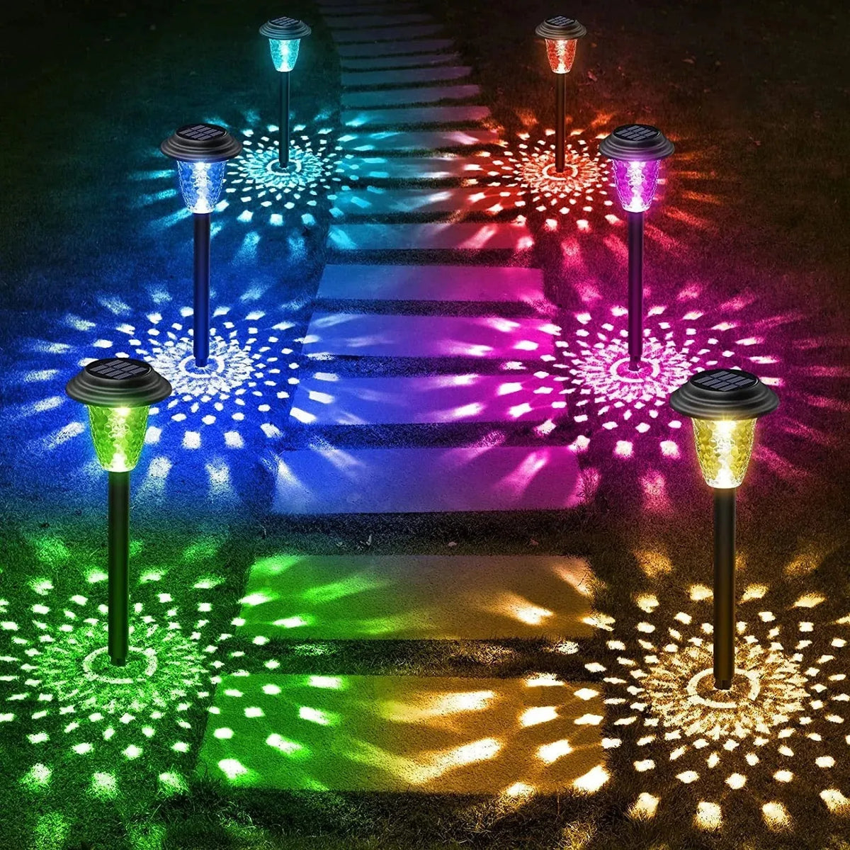 Rainbow Solar Projection Garden Lights – 2 Pack