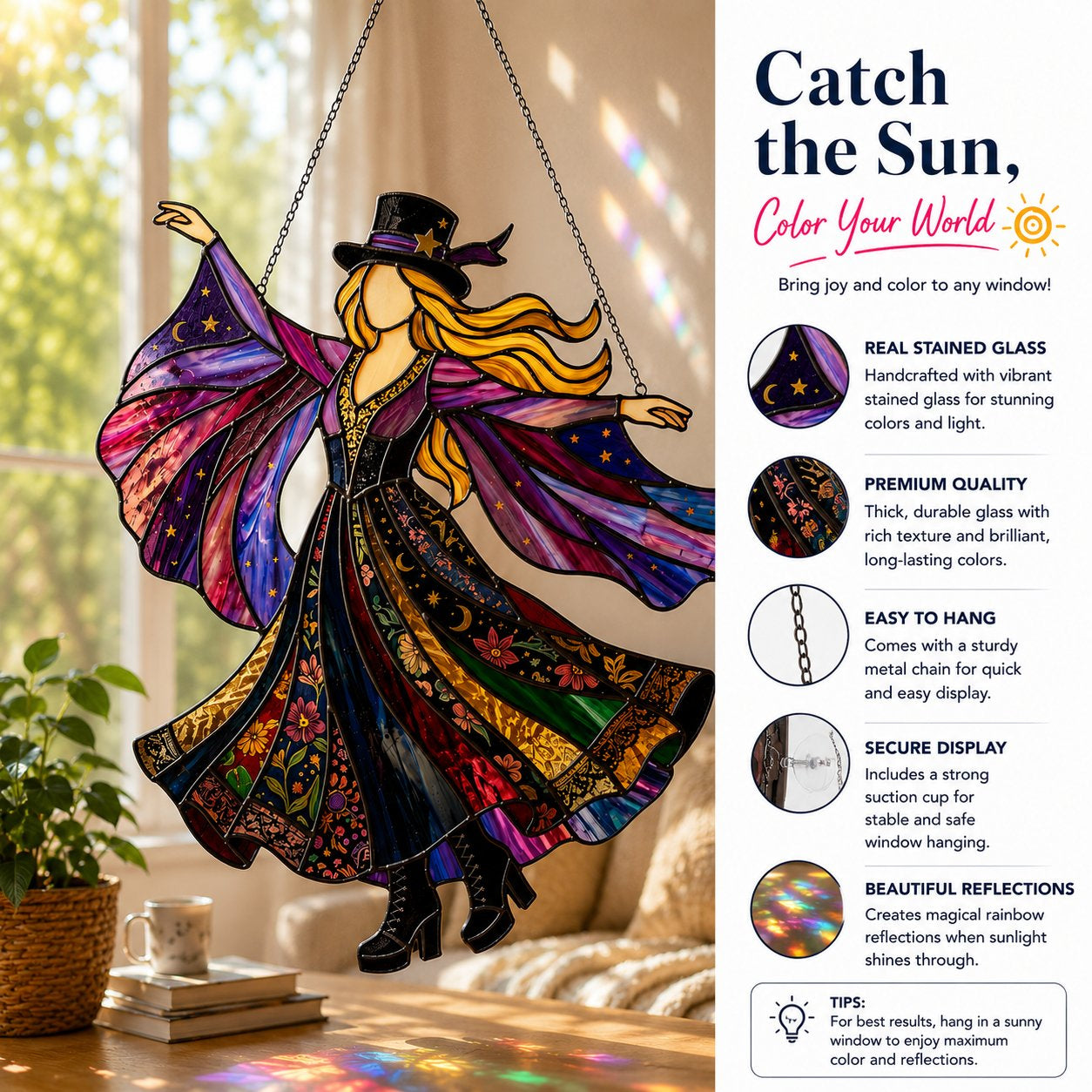 💥💃 Stevie Nicks 🤘 Handmade Spinning Suncatcher Boho Home Decor