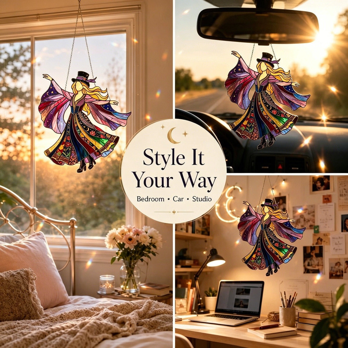 💥💃 Stevie Nicks 🤘 Handmade Spinning Suncatcher Boho Home Decor