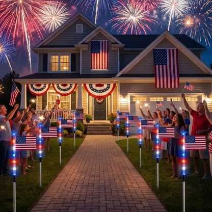 Limited Edition 2026 USA 250th Anniversary 8 Solar Flag Lights – 1776–2026 Heritage Edition 🇺🇸
