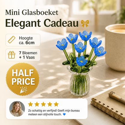 ⏳ Limited-Time Offer! ✨ Mini Glass Bouquet | Elegant Gift 🎀 | Approx. 6cm Tall 🎉