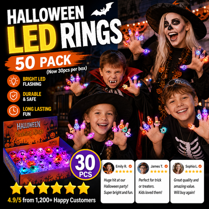 🎁LED Light Halloween Glowing Ring😍Set of 50 PCS
