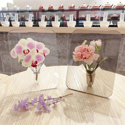 🌹 50% OFF NOW! 🖼️ Photo Frame Shaped Clear Flower Vase – Wall-mountable & space-saving – Unique design, perfect for dried or fresh flowers – elegant home or office decor ✨