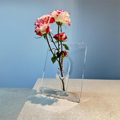 🌹 50% OFF NOW! 🖼️ Photo Frame Shaped Clear Flower Vase – Wall-mountable & space-saving – Unique design, perfect for dried or fresh flowers – elegant home or office decor ✨