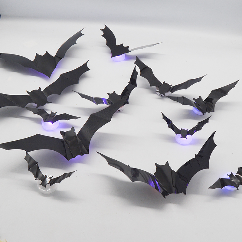 🦇Halloween 3D Bat LED Wall Light Decor 💡 – No Drilling Needed, Easy Installation | Soft LED Glow for Living Room/Bedroom Festive Vibe