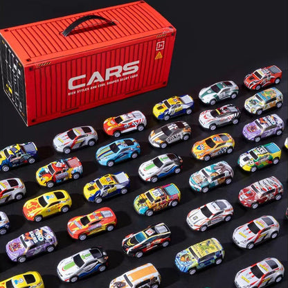 🎁48 Mini Pull-Back Cars with Built-In Garage Set