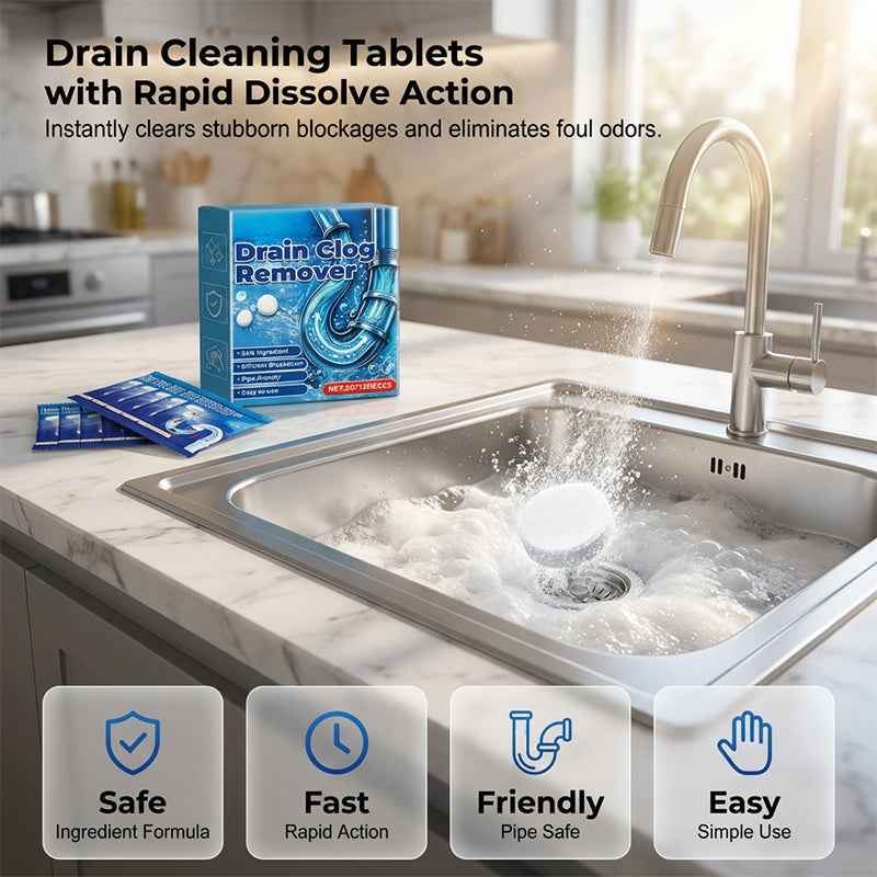 54% OFF NOW🔥Fast Dissolve🌟 Drain Clog Remover Tablets -For Household Pipe Deodorant