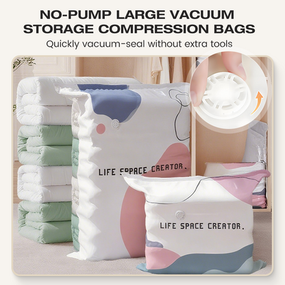 ✨ 50% OFF 🧳 No-Pump Large Vacuum Storage Bags – Save Space Keep Clothes Neatly Organized