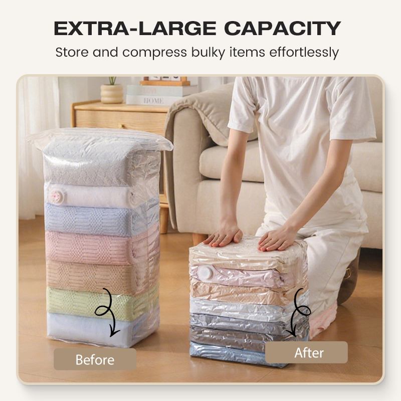 ✨ 50% OFF 🧳 No-Pump Large Vacuum Storage Bags – Save Space Keep Clothes Neatly Organized