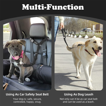 2-in-1 Dog Car Seat Belt & Walking Leash