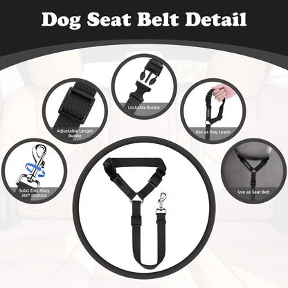 2-in-1 Dog Car Seat Belt & Walking Leash