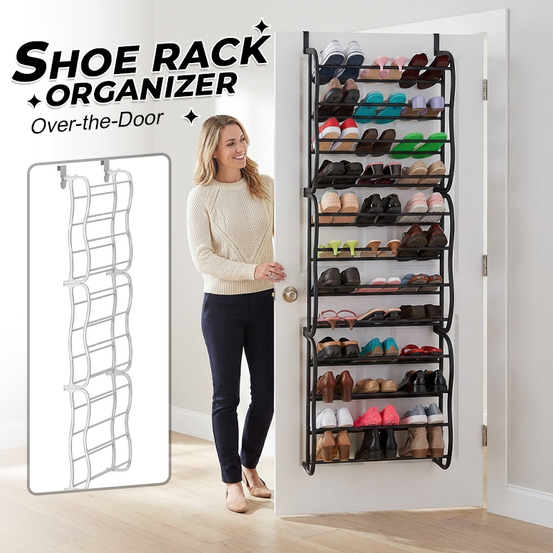 👟  Over-the-Door Shoe Rack Organizer – 24 pockets & tool-free install – Fits standard doors, holds up to 24 pairs – perfect for entryway or closet 🚪✨