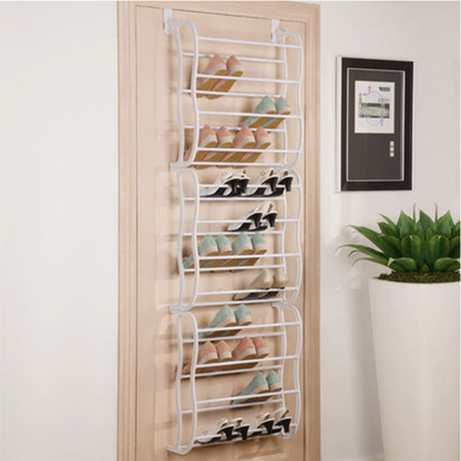 👟  Over-the-Door Shoe Rack Organizer – 24 pockets & tool-free install – Fits standard doors, holds up to 24 pairs – perfect for entryway or closet 🚪✨