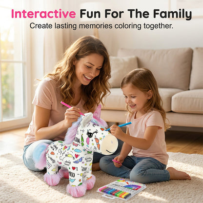 🌈DIY Color-In Unicorn Plush Toy Kit