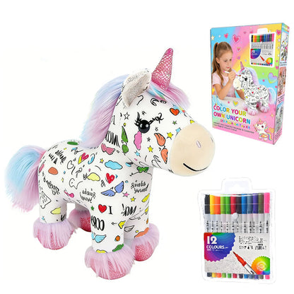 🌈DIY Color-In Unicorn Plush Toy Kit