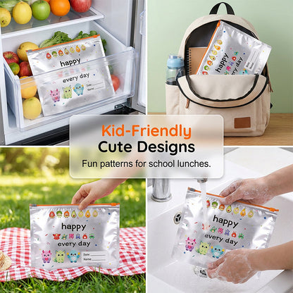 Reusable Aluminum Foil Sealable Storage Bags (10-Pieces)