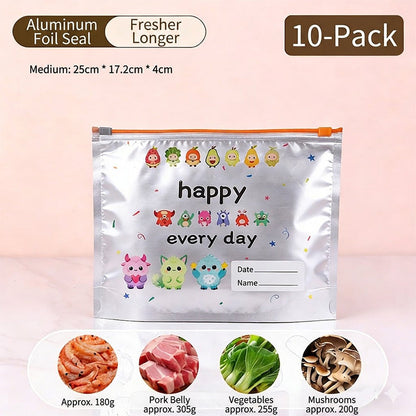 Reusable Aluminum Foil Sealable Storage Bags (10-Pieces)