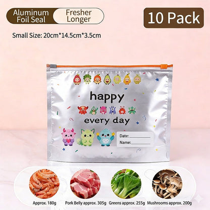 Reusable Aluminum Foil Sealable Storage Bags (10-Pieces)