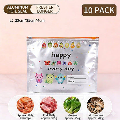 Reusable Aluminum Foil Sealable Storage Bags (10-Pieces)