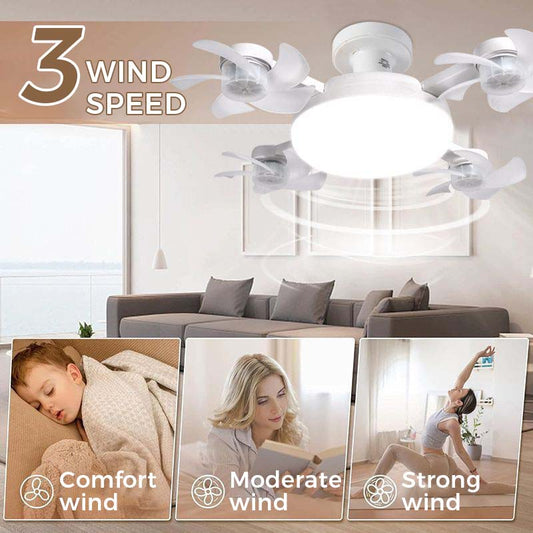 2-in-1 Socket Ceiling Fan with LED Light | No-Wiring Remote Fan 🌪️💡