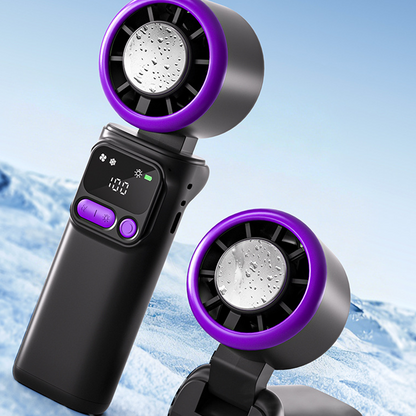 ⏳Time-Limited Special⏰Portable cooling fan with ice compression plate – evaporative cooling, 3 speed settings & rechargeable battery – perfect for hot days, the office and outdoors ✨